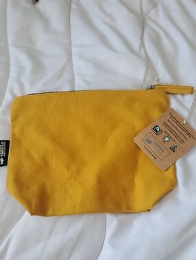 Yellow Canvas Cosmetic Pouch -